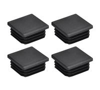uxcell 4Pcs 32x32mm(1.25inch) Plastic Tubing Plug Square Post End Caps for Handrail Stair Newel Guardrail Tube Black