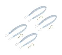 uxcell 4Pcs Curtain Tiebacks, 58cm/23 Braided Drapery Holdback Holder Decorative Rope Tie Back, Light Blue/Mixed Silver