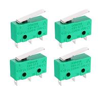 uxcell 4PCS KW4-3Z-3 Micro Limit Switch SPDT NO NC 3 Terminals Momentary Short Straight Lever Type Green