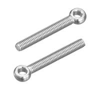 uxcell 4Pcs M6 x 45mm Lifting Eye Bolts, 304 Stainless Steel Machinery Shoulder Swing Bolt Lifting Ring Eyebolt for Pipeline Gate Valves, Building Steel Pipe Fasteners, Silver