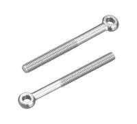 uxcell 4Pcs M6 x 70mm Lifting Eye Bolts, 304 Stainless Steel Machinery Shoulder Swing Bolt Lifting Ring Eyebolt for Pipeline Gate Valves, Building Steel Pipe Fasteners, Silver