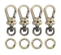 uxcell 4pcs Metal Lobster Claw Clasps, Flower Swivel Lanyards Trigger Snap Hooks Keychain Strap with Spring Ring for Jewelry Making Purse Bag Key Chains Connector, Bronze