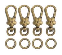 uxcell 4pcs Metal Lobster Claw Clasps, Flower Swivel Lanyards Trigger Snap Hooks Keychain Strap with Spring Ring for Jewelry Making Purse Bag Key Chains Connector, Vintage Copper