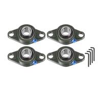 uxcell 4pcs UCFL205-16 Pillow Block Bearing 1" Bore Cast Iron Base Chrome Steel Mounted Ball Bearings Self Alignment with Hex Key Wrench