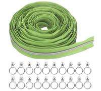 uxcell #5 10 Yards Nylon Coil Zippers, Bulk Coil Zipper by the Yards with 20pcs Silver Zippers Sliders for DIY Tailor Sewing Craft Bag Clothes, Grass Green