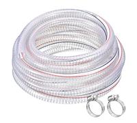 uxcell 5/8" ID x 25 Ft PVC Tube Steel Wire Reinforced Tubing Flexible Vinyl Hose Pipe Clear Suction Chemical Resistant Thick Tubing