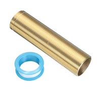 uxcell 5" Faucet Mount Extension Shank Brass Threaded Pipe Lengthen Mounting Shank Lengthen Fixed High Foot with PTFE Tape Golden 1PCS