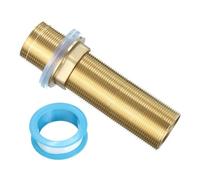 uxcell 5" Faucet Mount Extension Shank Brass Threaded Pipe Lengthen Mounting Shank Lengthen Fixed High Foot with Nut and Gasket Golden 1PCS