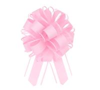 Uxcell 5 Pcs 4 Inch Large Big Pull Bow Organza Gift Wrapping Bows Ribbon for Wedding Car Baskets Presents Christmas Bow, Pink