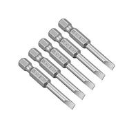 uxcell 5 Pcs 4mm Slotted Tip Magnetic Flat Head Screwdriver Bits, 1/4 Inch Hex Shank 2-inch Length S2 Power Tool