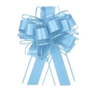Uxcell 5 Pcs 8 Inch Large Big Pull Bow Organza Gift Wrapping Bows Ribbon for Wedding Car Baskets Presents Christmas Bow, Light Blue