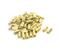 uxcell 50 Piece M3 x 10 mm Female Thread Brass Pillar Hexagon Nut Standoff Spacer