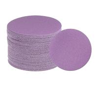 uxcell 50pcs 180 Grit Purple Sanding Discs 3 Inch Hook and Loop Aluminum Oxide Orbital Sanding Pads Paper Wet Dry Polish for Metal Woodworking Drywall