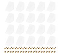 uxcell 50Pcs 90 Degree Plastic Corner Braces with Cover Cap, 17.2x21x21mm Nylon Shelf Right Angle Brackets with Screws for Cabinets, Cupboards (White)