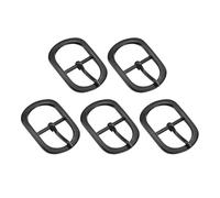Uxcell 5Pcs 0.98" Metal Roller Buckle, Single Prong Belt Buckle Oval Center Bar Buckles for Leather Craft Accessories, Black