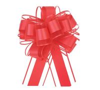 Uxcell 5pcs 6 Inch Large Big Pull Bow Organza Gift Wrapping Bows Ribbon for Wedding Car Baskets Presents Christmas Bow, Red