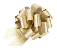 uxcell 5pcs 7 Inch Large Pull Bow Glitter Gift Wrapping Big Pull Bows Ribbon Gold for Wedding Baskets Presents Christmas Party
