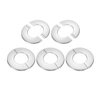 uxcell 5Pcs Wall Split Flange, Self Adhesive Round Escutcheon Plate Stainless Steel Wall Hole Decoration Cover 6mm Height for 34mm Dia Pipes Toilet Water Drain Faucet