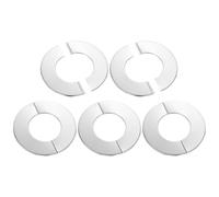 uxcell 5Pcs Wall Split Flange, Self Adhesive Round Escutcheon Plate Stainless Steel Wall Hole Decoration Cover 5.3mm Height for 72mm Dia Pipes Toilet Water Drain Faucet