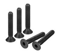 uxcell #6-32x1" Flat Head Socket Cap Screws, 10.9 Grade Carbon Steel Hex Socket Countersunk Flat Head Screw Bolts Machine Screws Fasteners, Fully Threaded, Black Oxide, 10Pcs