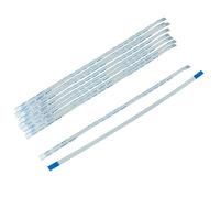 Uxcell 6 Pin FFC Cable, 150mm Extension, Flexible Flat Cable, 0.5mm Pitch, White, Blue, 10 Pack, Compatible with Laptops, PCs, DVD Players, Recorders, Printers, Copiers, Material: Metal