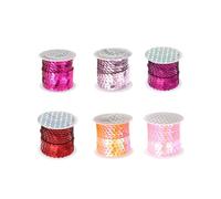uxcell 6 Roll 30 Yards Flat Sequin Strip 6mm Laser Sequins Fabric Paillette Spangle Sequins Trim for Crafts DIY Sequin Fringe Sewing 6 Multi Color