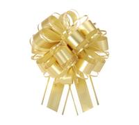 Uxcell 6pcs 8 Inch Large Big Pull Bow Metallic Organza Gift Wrapping Bows Ribbon for Wedding Car Baskets Presents Christmas Bow, Gold