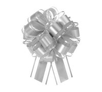 Uxcell 6pcs 8 Inch Large Big Pull Bow Metallic Organza Gift Wrapping Bows Ribbon for Wedding Car Baskets Presents Christmas Bow, Silver