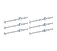 uxcell 6Pcs Bed Frame Bolts, M6 x 100mm Hex Socket Head Screws Bolts Barrel Nuts Bunk Bed Bolts Furniture Screws with Slotted Head Barrel Nut for Chairs Cots, Silver