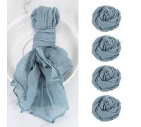 uxcell 6Pcs Cheesecloth Napkins, 20x20 Inch Blue Rustic Dinner Table Napkins Decorative Table Cloth for Wedding Party Table Decor Bridal Shower