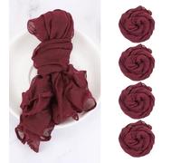 uxcell 6Pcs Cheesecloth Napkins, 20x20 Inch Burgundy Rustic Dinner Table Napkins Decorative Table Cloth for Wedding Party Table Decor Bridal Shower