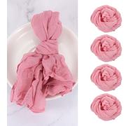 uxcell 6Pcs Cheesecloth Napkins, 20x20 Inch Dusty Rose Rustic Dinner Table Napkins Decorative Table Cloth for Wedding Party Table Decor Bridal Shower