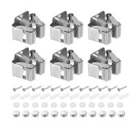 Uxcell 6pcs Mop Broom Holder Wall Mount, 304 Stainless Steel, Grey, 5.2 cm x 4.6 cm x 4 cm, Kitchen, Bathroom, Garage, Laundry Room, Home Organization