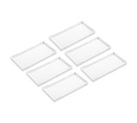 uxcell 6Pcs Serving Tray Small White Mini Tray 4" x 8" Plastic Rectangular Wooden Serving Trays Decorative Ottoman Platter for Breakfast Kitchen Bathroom