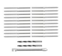 uxcell 70 Pack Left&Right Handed Thread Swage Lag Screws, T316 Stainless Steel Deck Railing Hardware for Wood Post 1/8" Cable Railing Kit, Stair Deck Railing
