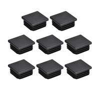 uxcell 8Pcs 32x32mm(1.25inch) Plastic Tubing Plug Square Post End Caps for Handrail Stair Newel Guardrail Tube Black