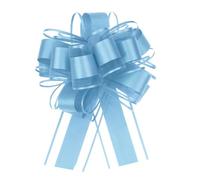 uxcell 8pcs 4 Inch Large Big Pull Bow Organza Gift Wrapping Bows Ribbon for Wedding Car Baskets Presents Christmas Bow, Light Blue