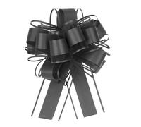 Uxcell 8pcs 4 Inch Large Big Pull Bow Organza Gift Wrapping Bows Ribbon for Wedding Car Baskets Presents Christmas Bow, Black