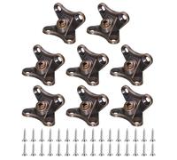 uxcell 8Pcs Removable Corner Brace, Metal Butterfly L Brackets Right Angle Support with Screws for Shelves, Cabinets, Wood Furniture (Red Bronze)