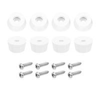 uxcell 8Pcs Rubber Bumper Feet, 13mm H x 24mm W Round Pads with Stainless Steel Washer and Screws for Furniture, Appliances, Electronics