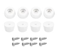 uxcell 8Pcs Rubber Bumper Feet, 9mm H x 14mm W Round Pads with Stainless Steel Washer and Screws for Furniture, Appliances, Electronics