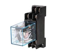 uxcell a13060500ux0313 AC 12V Coil 8 Pin 8 Pin 10A LY2J DIN Rail Electromagnetic Power Relay with Base, Black