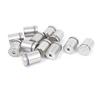 Uxcell a15072000ux0232 Frameless Glass 19mm x 25mm Stainless Steel Standoff Pins Clamp 12pcs (Pack of 12)