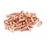 uxcell a15091700ux0419 50 Pcs 3/16" D 9/16" L Shank Round Head Copper Solid Rivets Fasteners