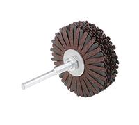 Uxcell Abrasive Cloth Flap Wheel Sanding Star 1/4-Inch Shank, 80 Grit Aluminum Oxide, Brown, Silver, Compatible with Pneumatic Tools, Electric Drills