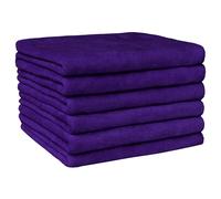 Uxcell Absorbent Microfiber Tea Towels Set, Quick Drying Hand Towels for Kitchen, Great for Washing Dishes and Cleaning the Bathroom 35cm x 75cm Purple Pack of 6