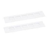 uxcell Air Vents Cover, 2Pcs 225 x 50mm - Aluminum Alloy Mesh Air Return Vent Cover, Rectangle Louvered Ventilation Grille for Shoe Cabinet Wardrobe (White)