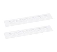 uxcell Air Vents Cover, 2Pcs 250 x 50mm - Aluminum Alloy Mesh Air Return Vent Cover, Rectangle Louvered Ventilation Grille for Shoe Cabinet Wardrobe (White)