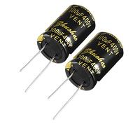 uxcell Aluminum Radial Electrolytic Capacitor with 100uF 400V 105 Celsius Life 2000H 18 x 28mm Black 2pcs