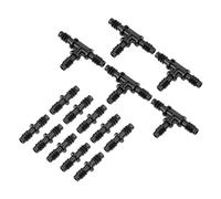 uxcell Barb Drip Straight and Tee Pipe Connector 8mm Inner Diameter Hose Fitting for Garden Agricultural Irrigation System, Plastic 1 Set